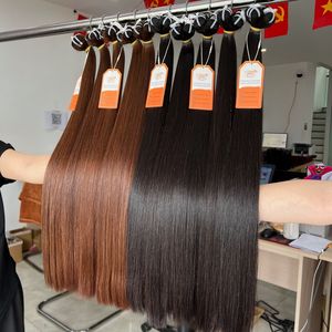 Haute Qualité 100% Cuticules Alignées Extensions de Cheveux Humains Double Dessiné Soyeux Trame Usine En Gros - Product Image 2