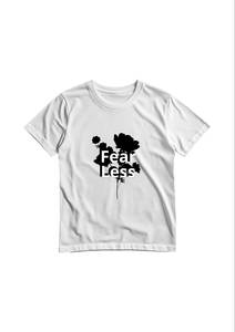 <b>Men's</b> White 100% Cotton Short Sleeve O-Neck <b>T</b>-<b>Shirt</b> with Digital Printing Front Logo <b>Floral</b> Graphic Print - Product Image 1