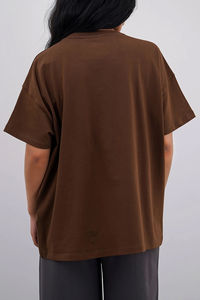 Camiseta de Moda para Mujer, Diseño Personalizado de Alta Calidad, Estilo Urbano, Apliques, Transpirable, 100% Algodón, Hombros Caídos - Product Image 4