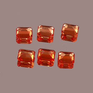 Saphir orange cultivé en laboratoire, taille octogonale 2x3mm, facetté, calibré, pierre précieuse lâche certifiée pour la fabrication de bijoux, vente en gros - Product Image 3