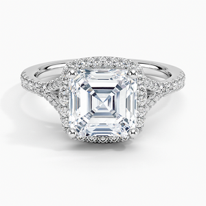 BOJ <b>Ring</b> 0104 Asscher Cut 925 Silver Halo Stone Prong Setting Solitaire <b>Diamond</b> <b>Ring</b> 2ct D Color VVS1 Moissanite GRA Certified - Product Image 1