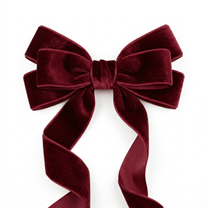 25mm Burgundy Wine Red Single Side Velvet Ribbon Wholesale 1 Inch for Luxury Gift Box Wedding Decor Crafts Invitation Packaging - Product Image 2