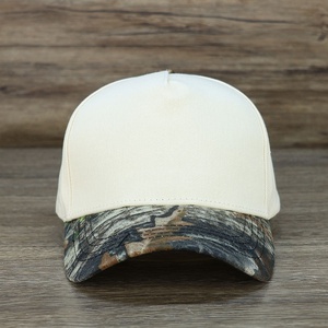 Casquettes de sport bicolores à visière plate, casquettes de baseball en coton à 5 panneaux - Product Image 6