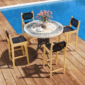 Handcrafted Rectangle Teak Wood <b>Bar</b> <b>Stool</b> Backrest-Contemporary Design Eco-friendly 40x40x80 cm Aqudus Saleem AS-TW03 Wholesale - Product Image 3