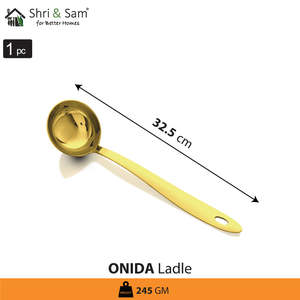 Onida ทัพพีสแตนเลสพร้อมเคลือบ PVD สีทองอุปกรณ์ระดับพรีเมี่ยมสำหรับเสิร์ฟและเก็บอาหาร - Product Image 2