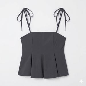 Débardeur gris personnalisé sans manches à fines bretelles, style camisole, chemisier d'été tendance, service OEM pour femme, couleur unie - Product Image 1