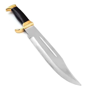 Hot Selling DIY Fixed Blade Drop Point Carbon Steel Bowie Knives Camping Handmade Bowie Knifes With <b>Leather</b> Sheath - Product Image 1
