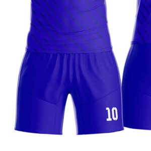 Conjunto de Uniforme de Voleibol Unisex Azul y Blanco, Cuello en V, Manga Corta, Poliéster que Absorbe la Humedad, para Adultos, Todas las Temporadas - Product Image 2