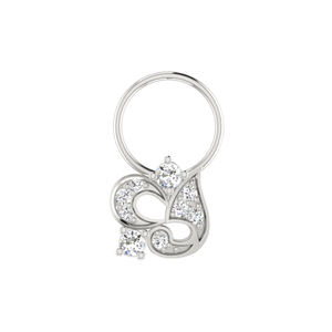AJRETAIL Piercing de Nariz de Oro de 14K con Diamante Natural de 0.11 Quilates para Mujer - Color HI Claridad VS-SI - Product Image 3