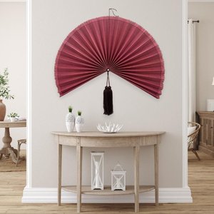 Ventilador de Pared Decorativo de Bambú Natural, Arte Boho Hecho a Mano para Colgar en la Pared, Decoración para Sala de Estar, Dormitorio, Hotel, Resort - Product Image 5