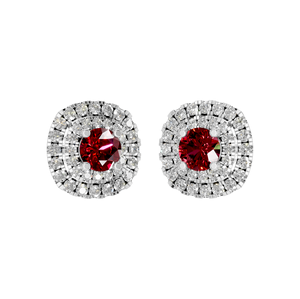 Ruby <b>Halo</b> Stud <b>Earrings</b> 925 Silver White Gold IGI Certified Cheap Price Bulk Buy Wholesale Custom OEM ODM Wedding Fine Jewelry - Product Image 3