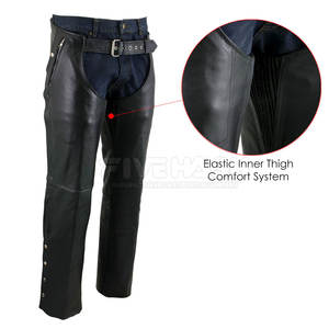 Chaps en cuir pour hommes de haute qualité, durables, lavés, vente en gros, meilleur prix, logo personnalisé imprimé sur les chaps en cuir - Product Image 4