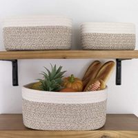 Panier de rangement en corde de coton de haute qualité, tressé en corde de lin, durable, organisateur pour la maison et le bureau, pour usage quotidien et décoration, fabriqué au Vietnam