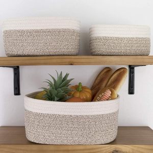 High Quality Cotton Rope Storage <b>Basket</b> Woven <b>Linen</b> Cord Durable Home Office Organizer for Daily Use Decoration Made in Vietnam - Product Image 3