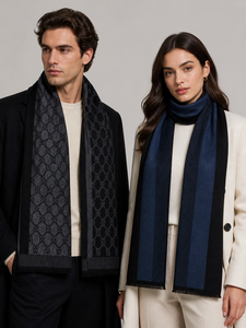 Écharpe et cache-oreilles d'hiver en acrylique de luxe, collection de créateurs, longs, écologiques, super doux, tricotés, pour hommes et femmes - Product Image 1