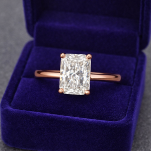 Unique <b>Emerald</b> Cut Moissanite Gemstone <b>Ring</b> 925 <b>Silver</b> Moissanite <b>Ring</b> - Product Image 2