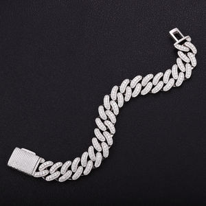 Luxury Iced Out Cuban Link Hip Hop Chain White Gold Finish <b>Statement</b> <b>Necklace</b> for Men Women Premium Streetwear Fashion Jewelry - Product Image 3