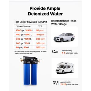 Sistema di Lavaggio Auto Senza Macchie 2x4L con Valvola Bypass per Resina DI e Misuratore TDS - Filtro Acqua Deionizzata per Lavaggio Auto Senza Aloni - Product Image 5