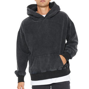 Sudadera con Capucha Extra Grande de Fabricante, 100% Algodón, Lavado Ácido, Estilo Vintage, Talla Grande, Alta Calidad, Lisa para Impresión - Product Image 3