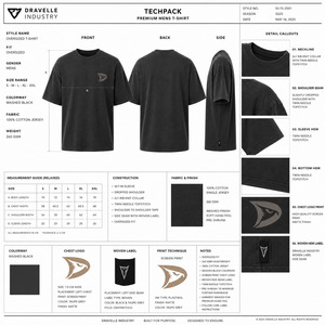 T-shirts pour hommes style américain, logo personnalisé, 100% coton, coupe ample, délavé à l'acide, tricoté épais, lettrage vintage, surdimensionné - Product Image 5