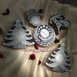 Beautiful New Stylish Christmas Decorative Tea Light <b>Candle</b> Holder <b>Set</b> Wood Wax Party Decorative <b>Candle</b> For Home Festival Light - Product Image 3