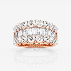Gold Diamond Eternity Band Ring Round Brilliant Cut Prong Setting Luxury Women's Wedding Ring - Product Image 6