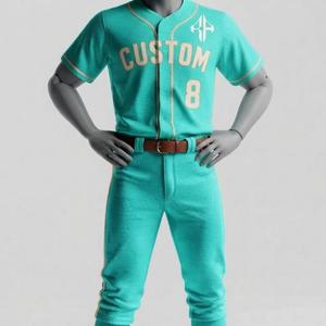 Conjunto de Uniforme de Béisbol 100% de Alta Calidad para Hombre con Logotipo Blanco, Manga Corta, Corte Regular, Impresión Sublimada 100% por RIVIAN ATLANTIC - Product Image 1