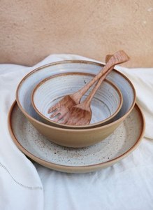 Ensemble d'ustensiles de service en bambou naturel, cuillère et fourchette réutilisables pour la décoration de table et la présentation en cuisine - Product Image 1