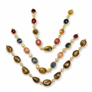Collier élégant en argent 925 plaqué or avec pierres précieuses ovales multicolores pour femmes, idéal pour les mariages, les fêtes et les occasions spéciales - Product Image 4