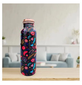 Bouteille d'eau 100% cuivre, émaillée, écologique, de qualité supérieure, avec un design imprimé luxueux - Product Image 2