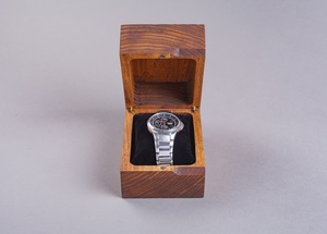 Engraved Oak Wooden Single Watch Box with <b>Cushion</b>-Luxury Eco-Friendly Home Decor Display Case - Product Image 1