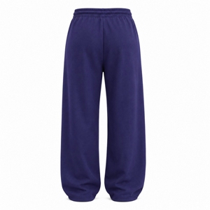 Pantalon de jogging en molleton pour femme, coupe ample et oversize, jambe large, taille à cordon de serrage, en mélange de coton doux, décontracté et confortable - Product Image 3