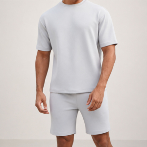 Conjunto de Camiseta y Pantalones Cortos de Dos Piezas para Hombre, Transpirable, Informal, Otoñal, con Logotipo Personalizado al por Mayor - Product Image 1
