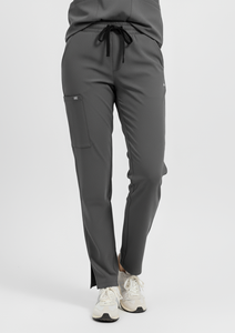Ensemble de tenue médicale pour femme, coupe confortable, en tissu tissé Spandex/Coton, haut à col en V, pantalon cargo jogger avec poches profondes, uniforme de santé moderne - Product Image 6