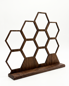 Honeycomb-Shaped Acrylic Earring Display Stand Glossy Finish Customizable Size Color Unique Jewelry Organizer for Home Retail - Product Image 1