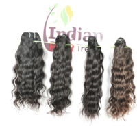 Cheveux humains indiens Remy naturels non traités noirs pour femmes, 100g, lots de mèches ondulées avec double trame machine, extensions à tisser et à clipser