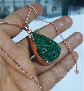 Collier de pierres précieuses en cornaline vintage élégant, lunette plaquée or et argent sertie d'une chaîne courte pour les anniversaires de mariage - Product Image 3