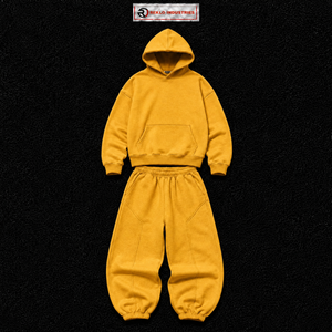 Gold Oversized Tracksuit Unisex Plain Pullover Hoodie Jogger Pants Set Loose Fit Casual Streetwear <b>Winter</b> Lounge Causal <b>Wears</b> - Product Image 5