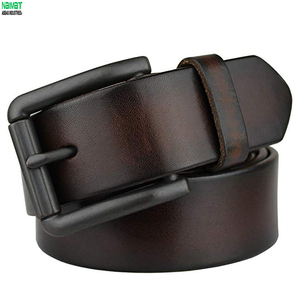 Ceinture formelle Naimat en cuir de vachette véritable, boucle à ardillon rectangulaire noire, durable, moulage monobloc, largeur 3,3 cm - Product Image 1