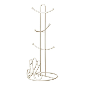 Support de comptoir en métal bronze attrayant pour tasses à café, 6 crochets, présentoir pour tasses à thé, organisateur de cuisine élégant et peu encombrant - Product Image 3