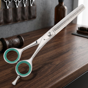 Ciseaux professionnels en acier inoxydable pour la coupe des cheveux, avec repose-doigts amovible, pour barbier, salon et coiffure. - Product Image 3