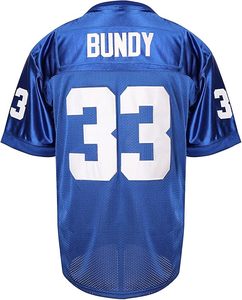 Camiseta de Fútbol Americano Polk Azul 33 Bundy, Ropa Deportiva Personalizada, Estilo Hip Hop, Tallas S-3XL - Product Image 3