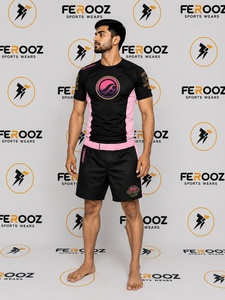 Custom Made Short Sleeve Rash Guard And Shorts <b>Set</b> Athletic Training Apparel For Men <b>Gym</b> Workout Fitness Grappling Wear - Product Image 3
