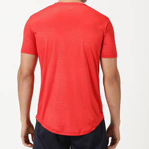 Men's <b>Geometric</b> Pattern Printed Athletic T-<b>Shirt</b> Curved Hem Gym Workout Fitness Top - Product Image 2