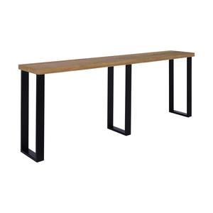 Mesa de Sofá Moderna de Madera de Mango, Diseño Minimalista, Base de Acero Resistente, Espacioso Soporte de Exhibición para Sala de Estar - Product Image 6