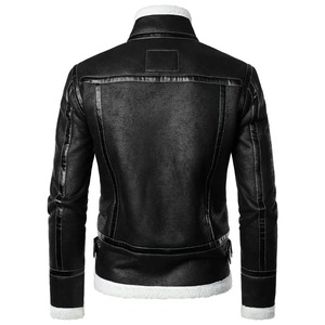 Men's Winter Reversible Varsity <b>Jackets</b> New Fashion High Quality Genuine Leather Stand Collar Breathable Streetwear Sherpa <b>Lined</b> - Product Image 4