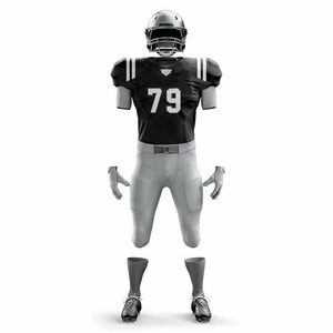 Uniformes de football américain personnalisables, 100% polyester, sublimation, dégradé de couleurs, évacuation de l'humidité, ensembles ajustés pour hommes adultes - Product Image 5