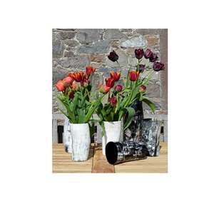 Juego de Dos Jarrones de Flores de Cuerno de Búfalo Tradicionales Antiguos, Hechos a Mano, Decoración de Pared de Cuerno Natural, Artículo Decorativo para el Hogar - Product Image 5