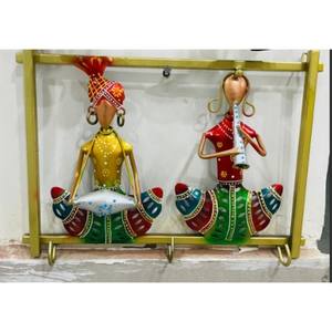 Decoración de Pared de Metal Hecha a Mano y Soldada, Diseño Art Deco, Marco de Madera Rústico Ecológico, Ligero, para Diwali, Retiro, Hogar - Product Image 3