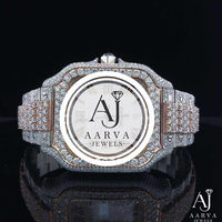 Montre à quartz AARVA JEWELS pour homme, style vintage, avec mouvement Miyota, bracelet en acier inoxydable de 20 mm, verre saphir, cadran analogique de 38 mm, étanche 10 bars